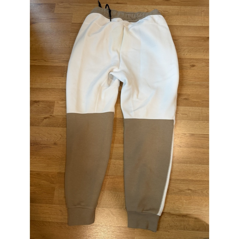Nike Tech Fleece Joggers Mens White Khaki Colorblock Sweatpants CU4495-101